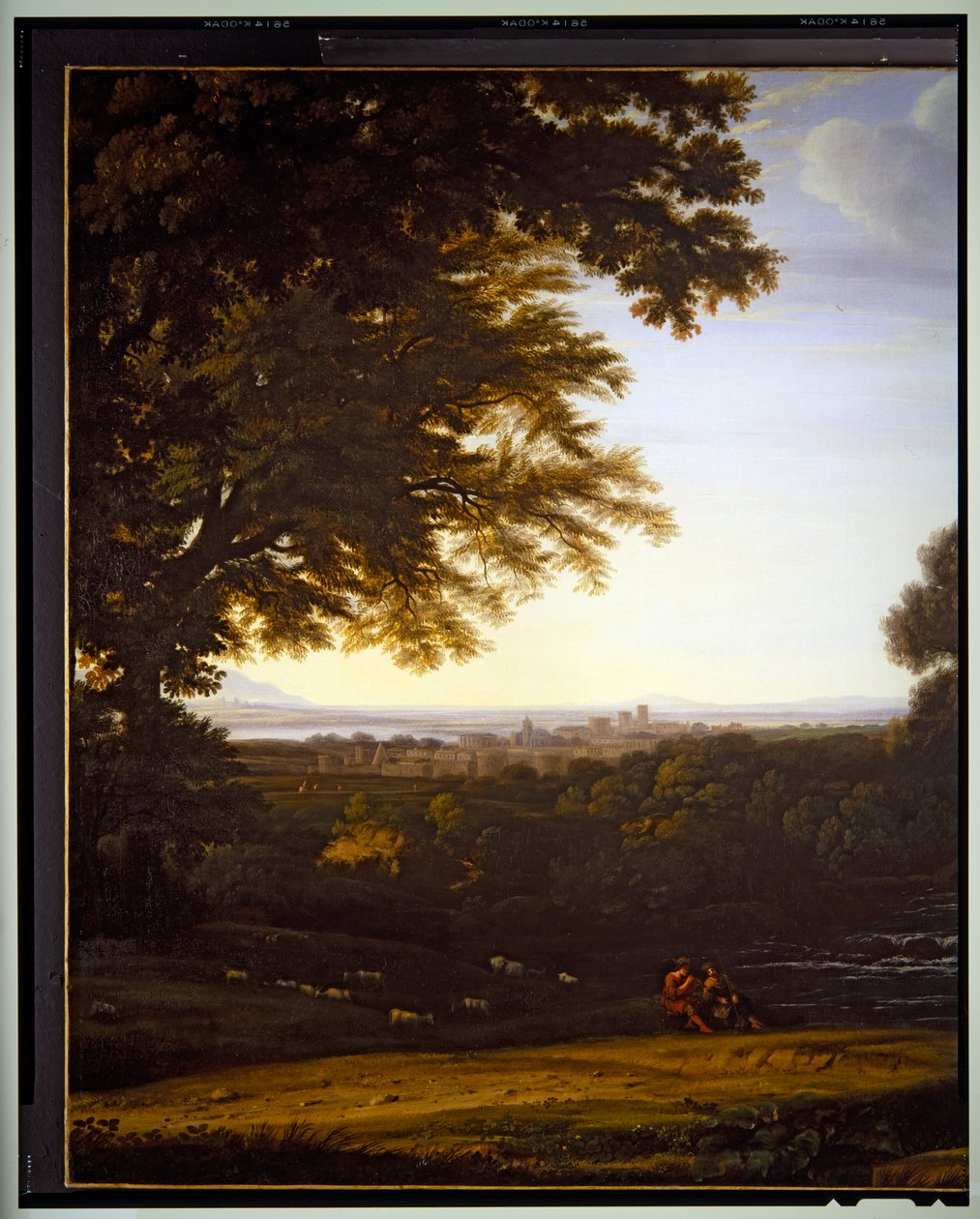 Italienische pastorale Landschaft (Detail), undatiert von Gaspard Poussin Dughet