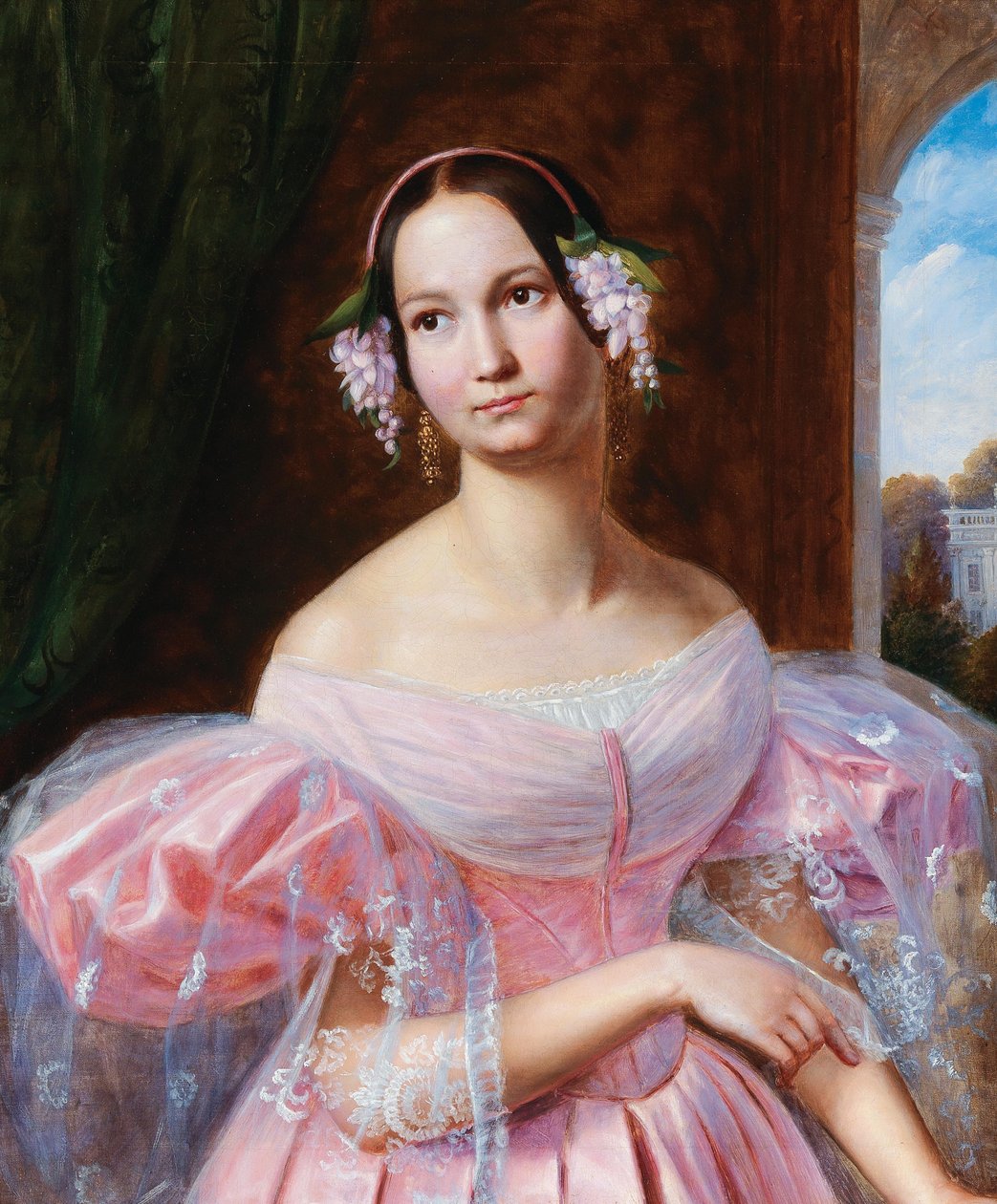 Porträt von Helene von Mecklenburg-Schwerin 1814-1858, Herzogin von Orleans als Braut, 1830er Jahre von Gaston Camillo Lenthe