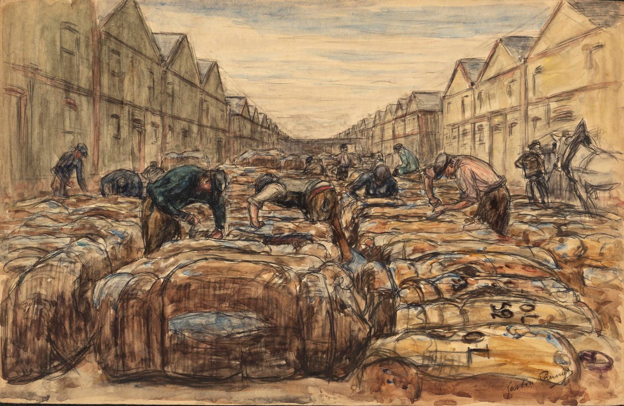 Die Baumwoll-Docks. Hafen von Le Havre von Gaston Prunier