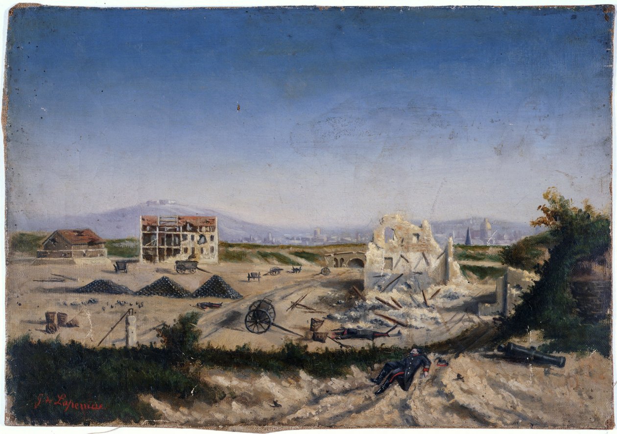 Das Fort von Vanves, während des Krieges 1870, um 1870 von Gaston de Laperrière
