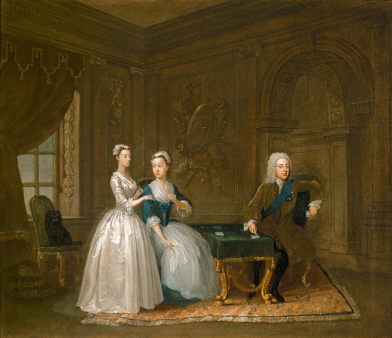 Porträt von John Montagu, seiner Frau und ihrer jüngeren Tochter von Gawen Hamilton