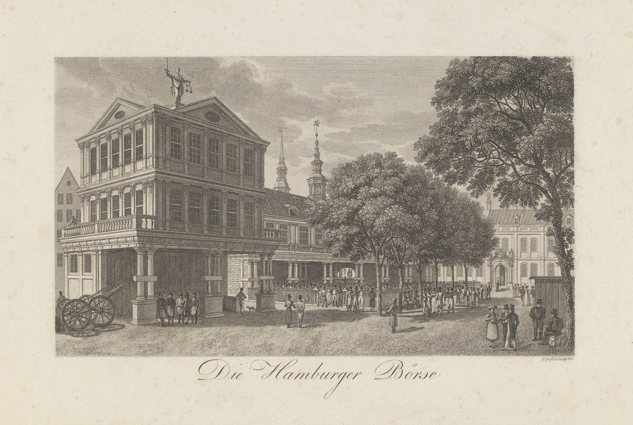 Die alte Börse in Hamburg, 1822 von Geissler