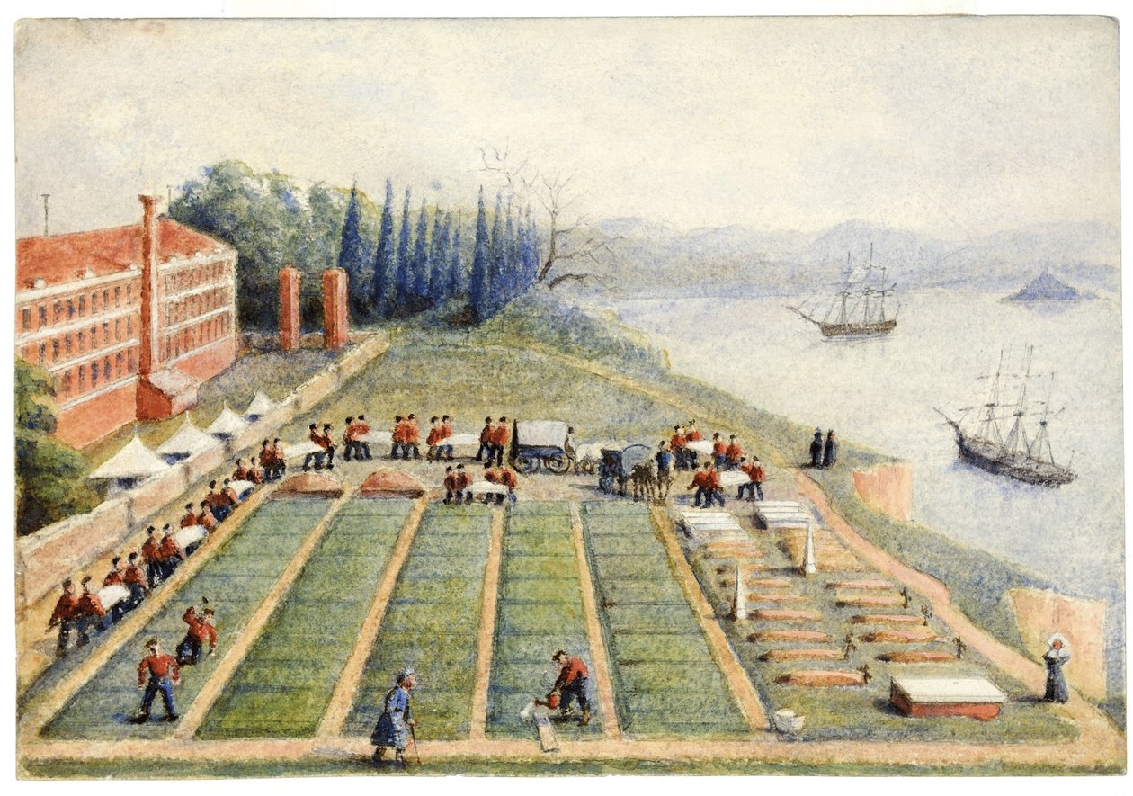 Der Friedhof am Allgemeinen Krankenhaus, Skutari, April 1855 von General E.W. Wray