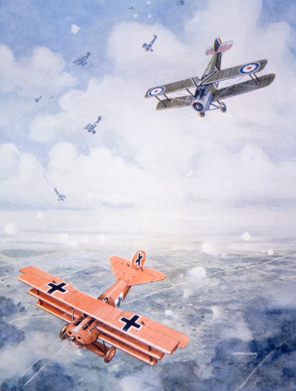 Der letzte Flug von Hauptmann Baron von Richthofen von Geoffrey (after) Watson