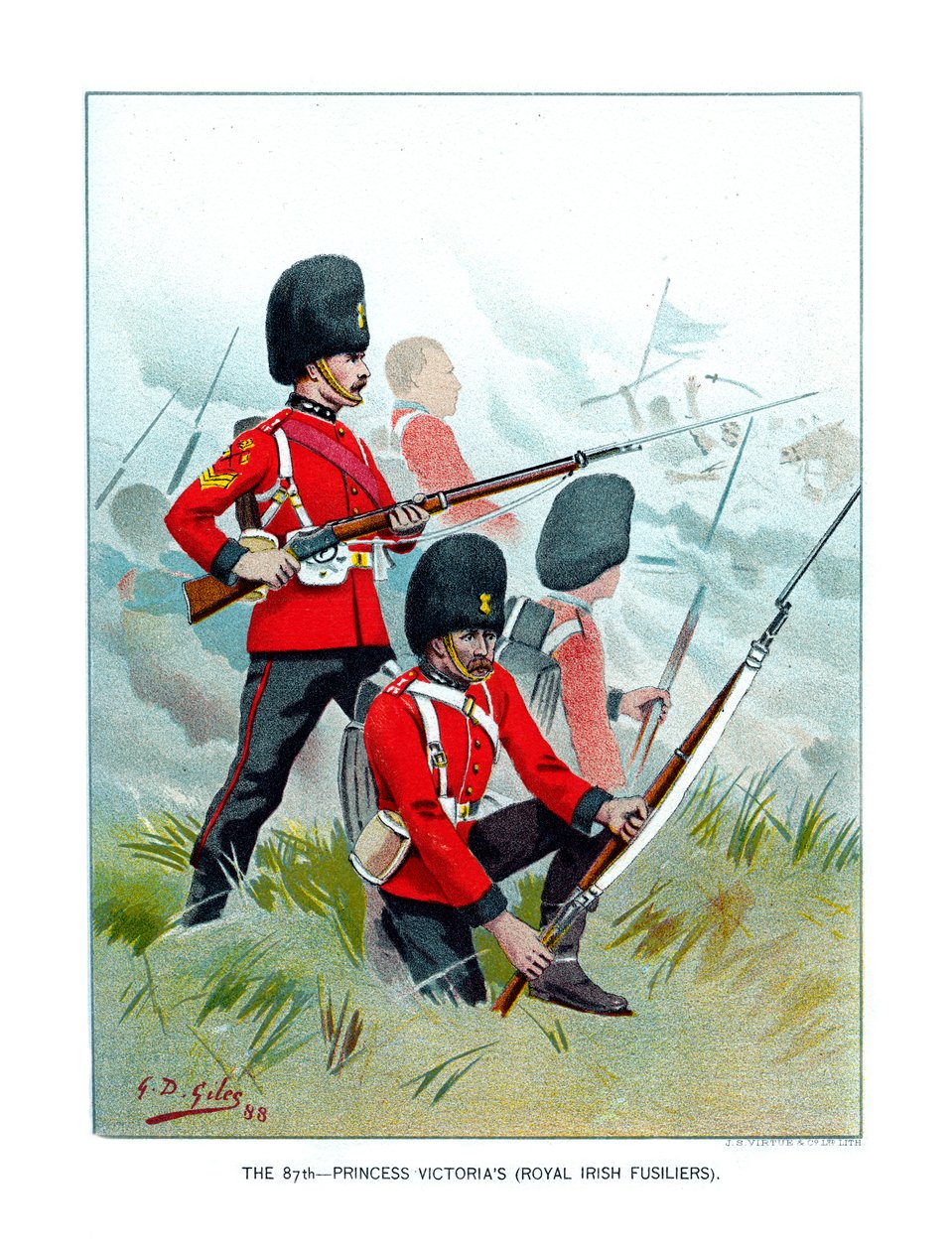 Die 87. Prinzessin Victorias Royal Irish Fusiliers, ca. 1890 von Geoffrey Douglas Giles