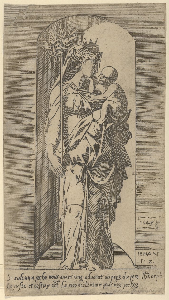 Die Jungfrau und das Kind in einer Nische, 1543 von Geoffroy Dumoûtier