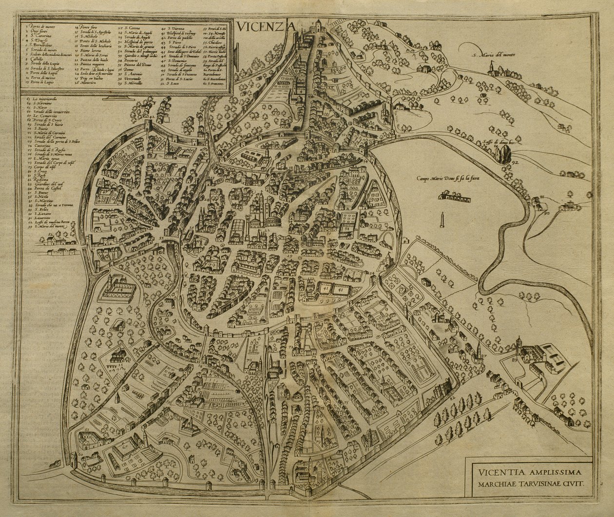 Karte von Vicenza, Illustration aus 