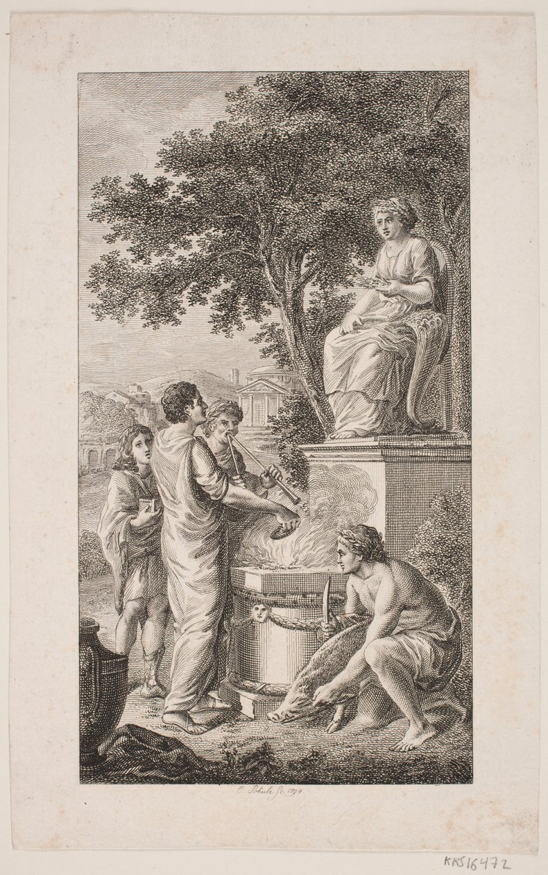 Illustration mit Opferszene von Georg Christian Schule