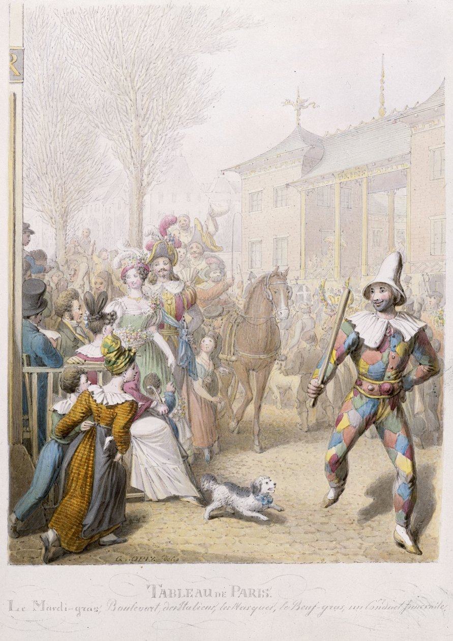 Mardi-Gras, Boulevard des Italiens, 1831 von Georg Emanuel Opitz