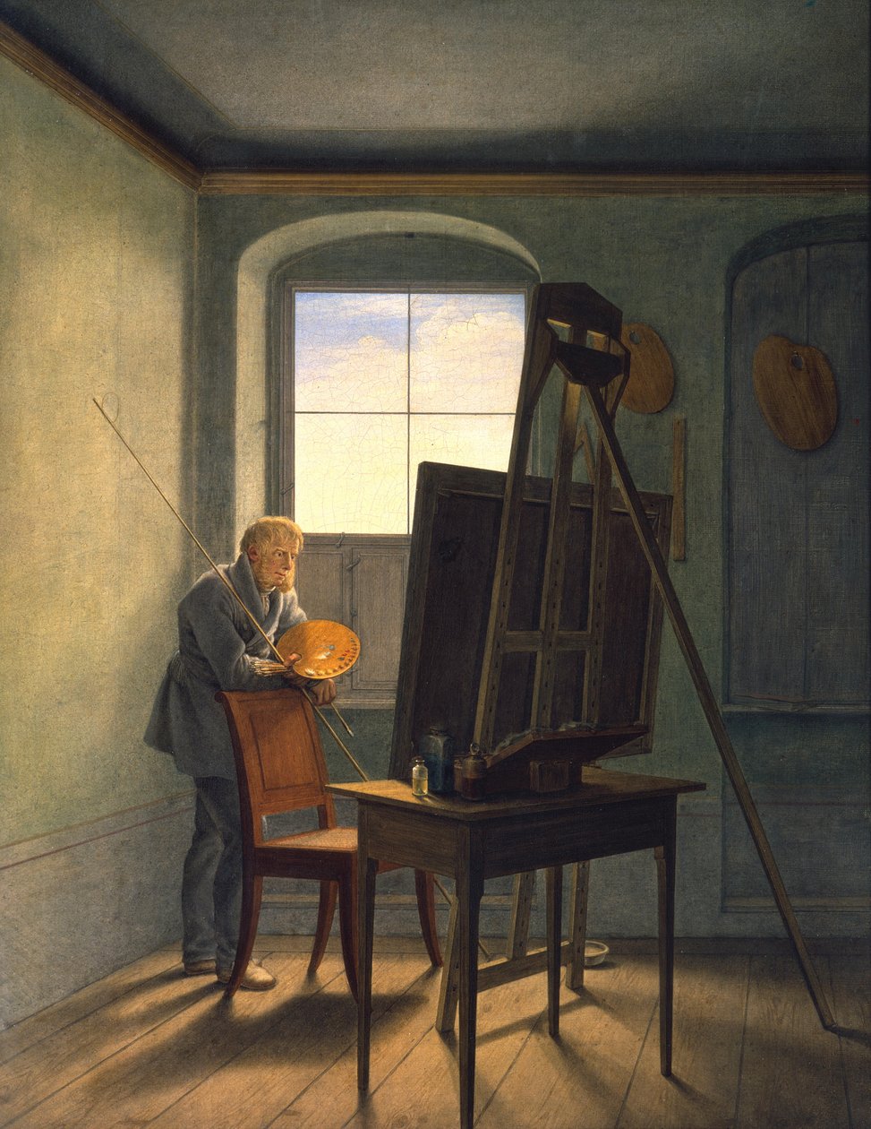 Caspar David Friedrich in seinem Atelier (1812) von Georg Friedrich Kersting