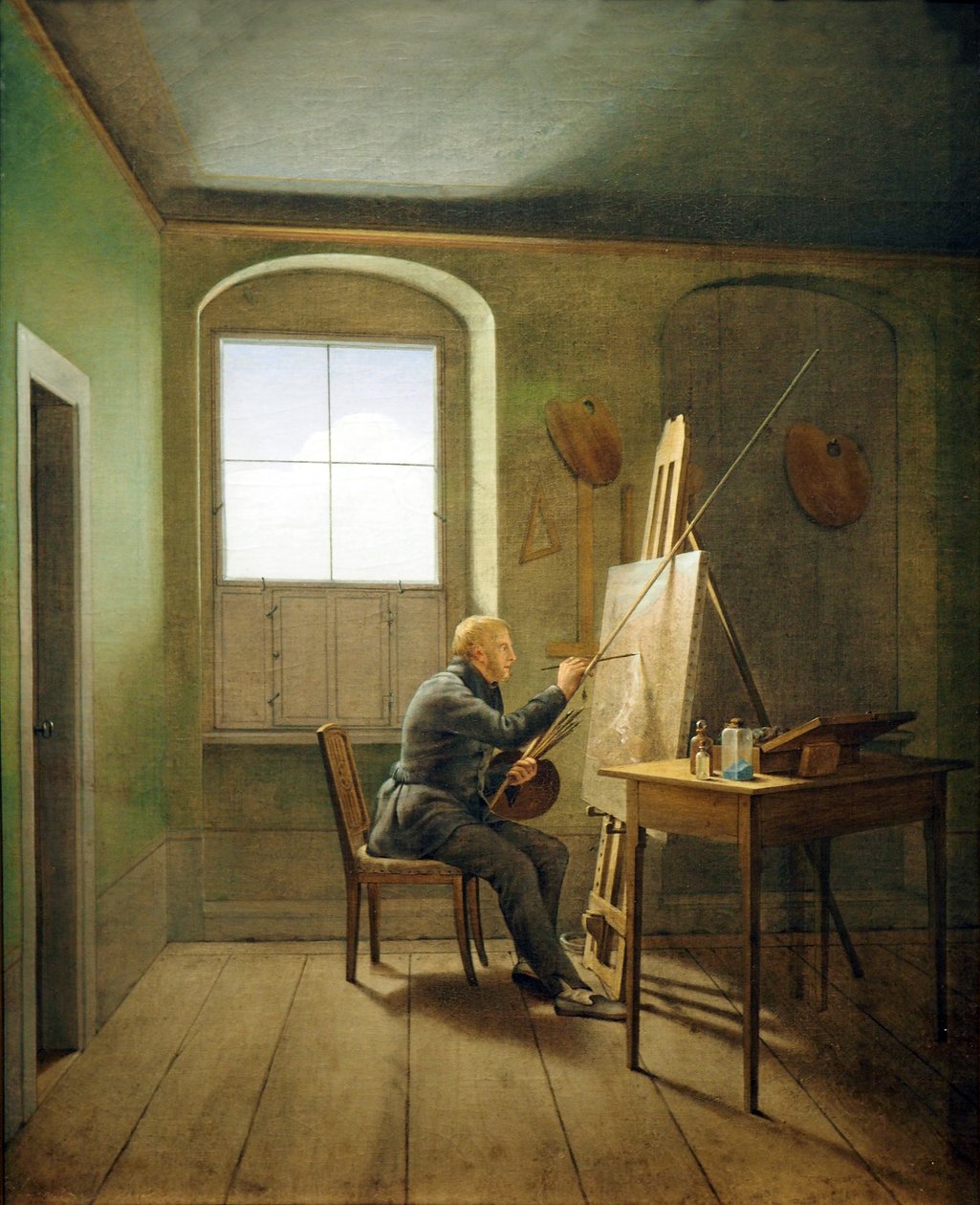 Caspar David Friedrich in seinem Atelier (1811) von Georg Friedrich Kersting
