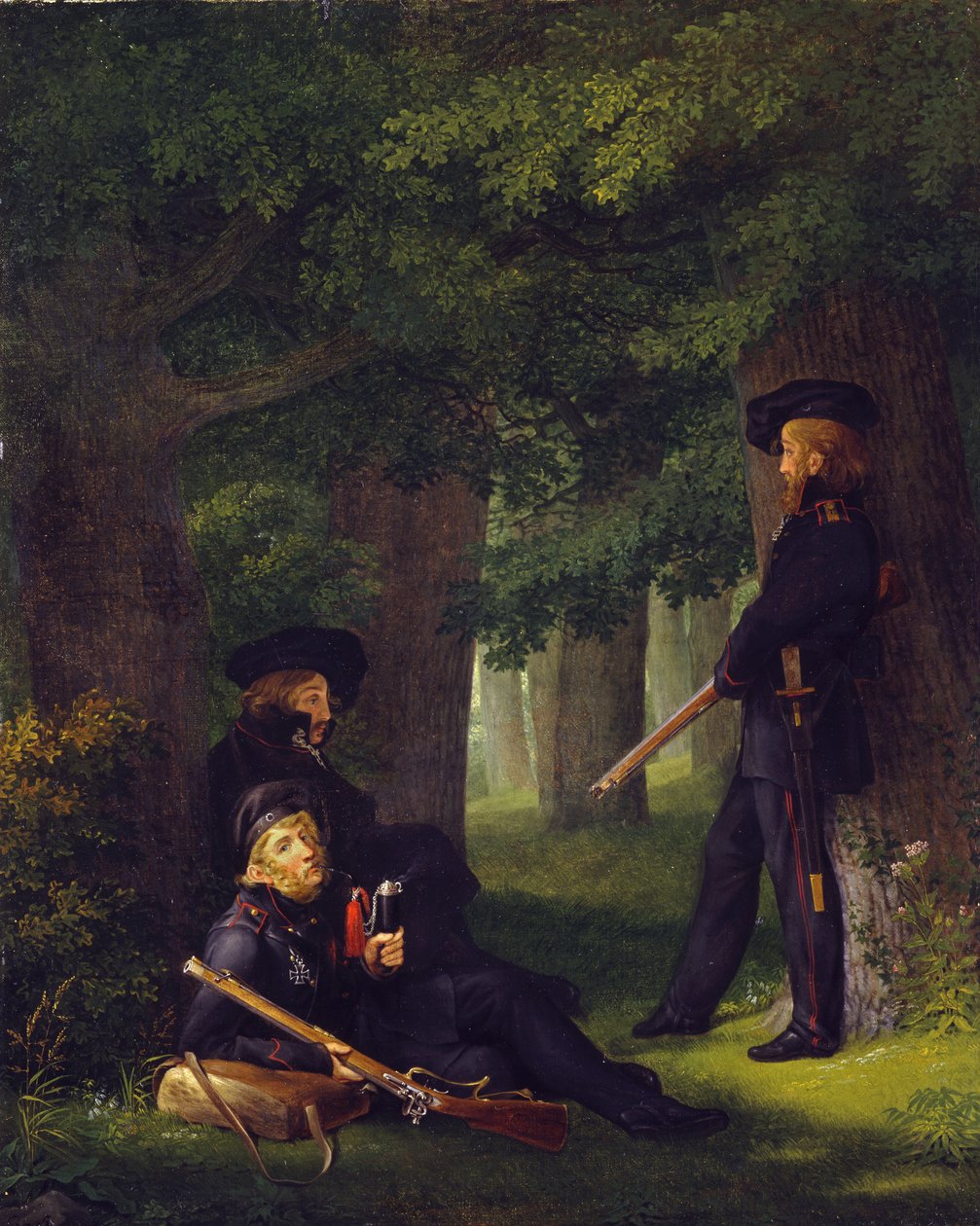 Theodor Körner, Friedrich Friesen und Heinrich Hartmann auf Vorposten von Georg Friedrich Kersting