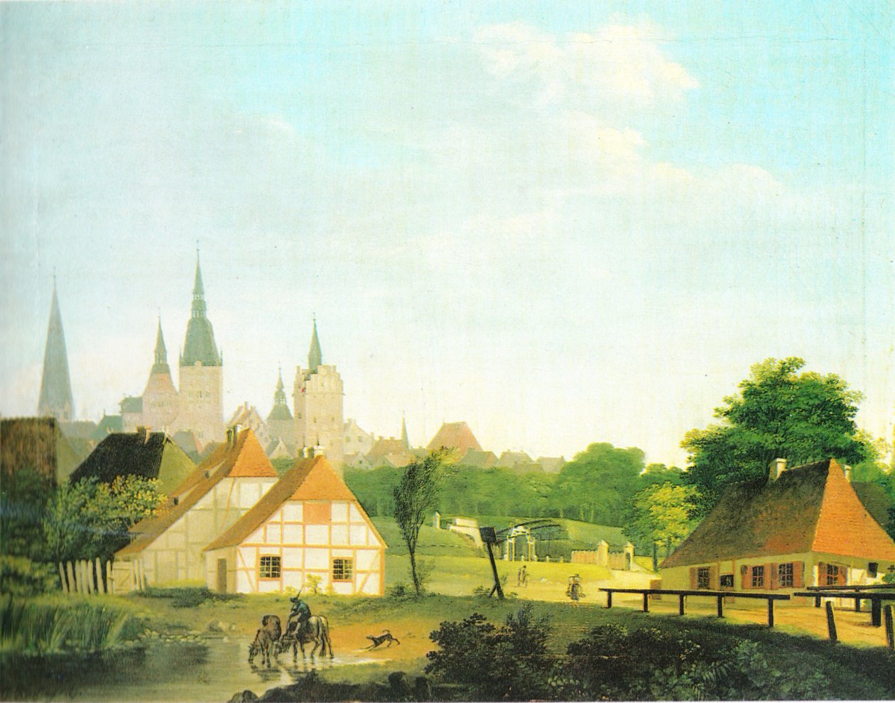 Blick auf Rostock von Westen von Georg Friedrich Kersting