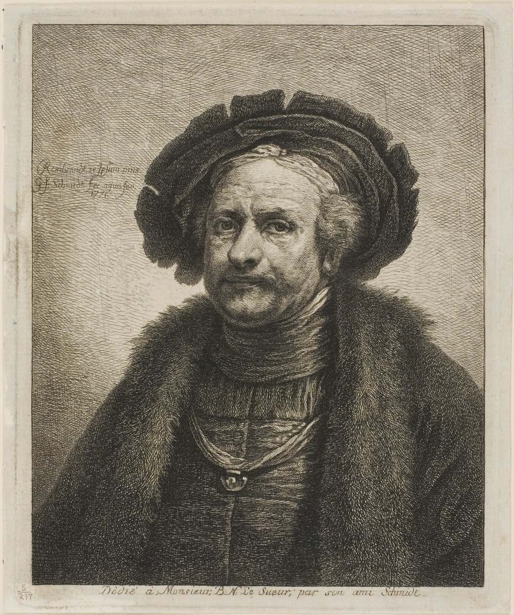 Porträt von Rembrandt von Georg Friedrich Schmidt
