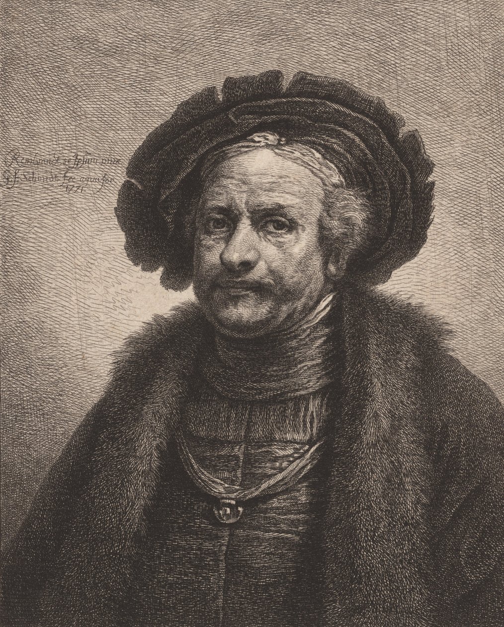 Selbstporträt von Rembrandt von Georg Friedrich Schmidt
