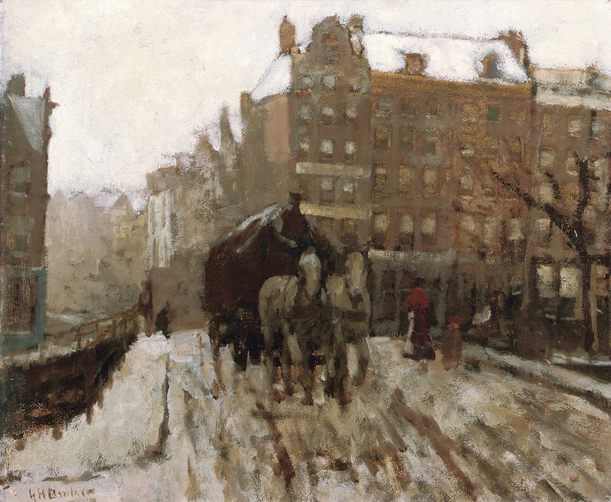 Brücke über den Singel-Kanal bei der Paleisstraat, Amsterdam, ca. 1895-1900 von Georg Hendrik Breitner