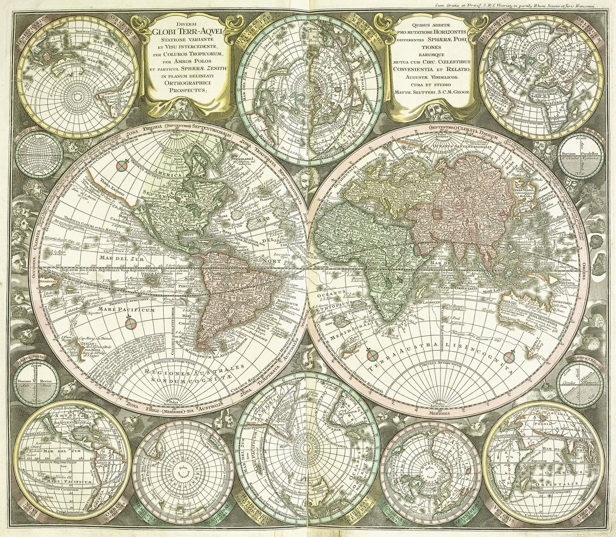Weltkarte, 1744 von Georg Matthäus Seutter