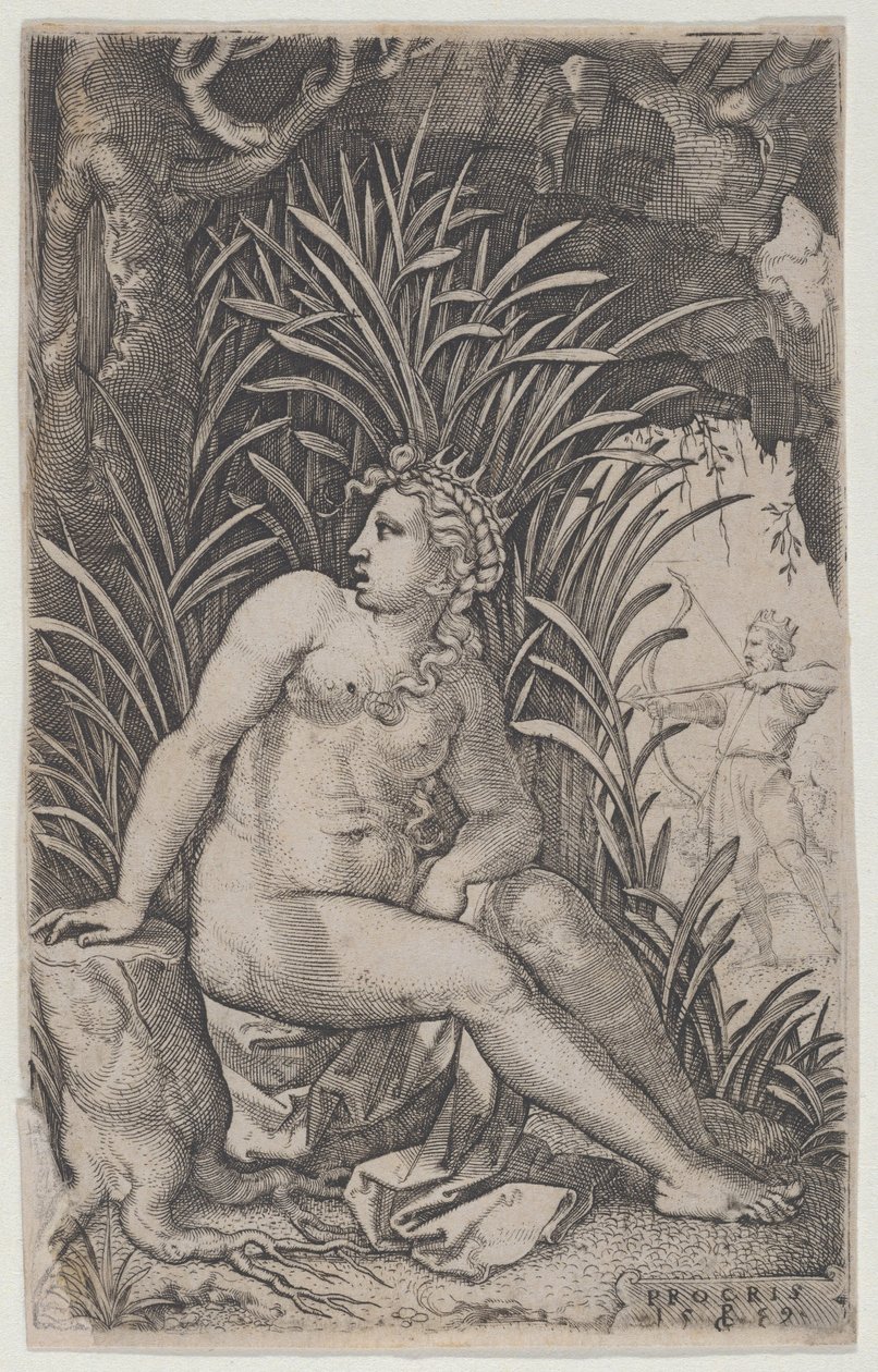 Cephalus und Procris, aus Die griechischen Heldinnen, 1539 von Georg Pencz