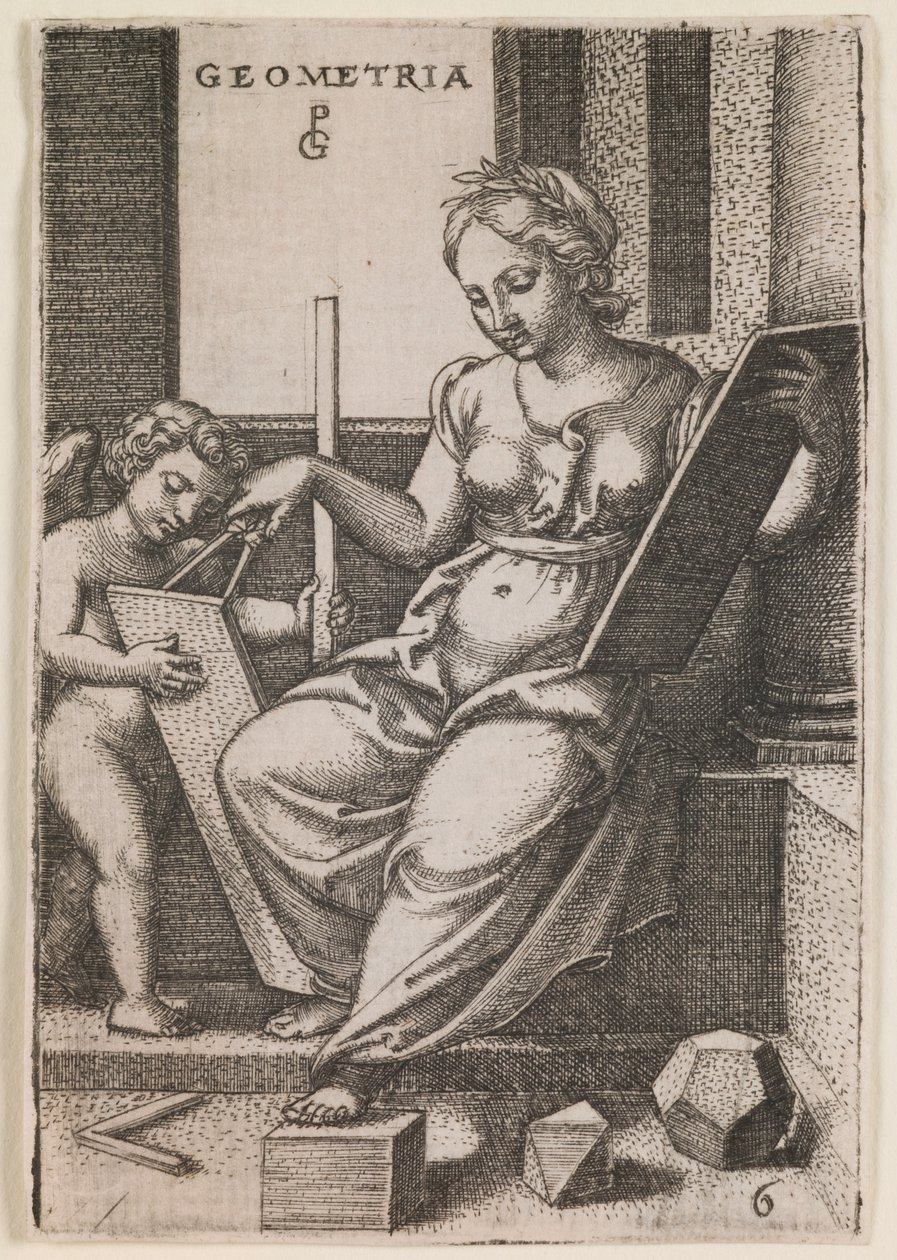 Geometrie, aus der Serie "Die freien Künste", ca. 1541 von Georg Pencz