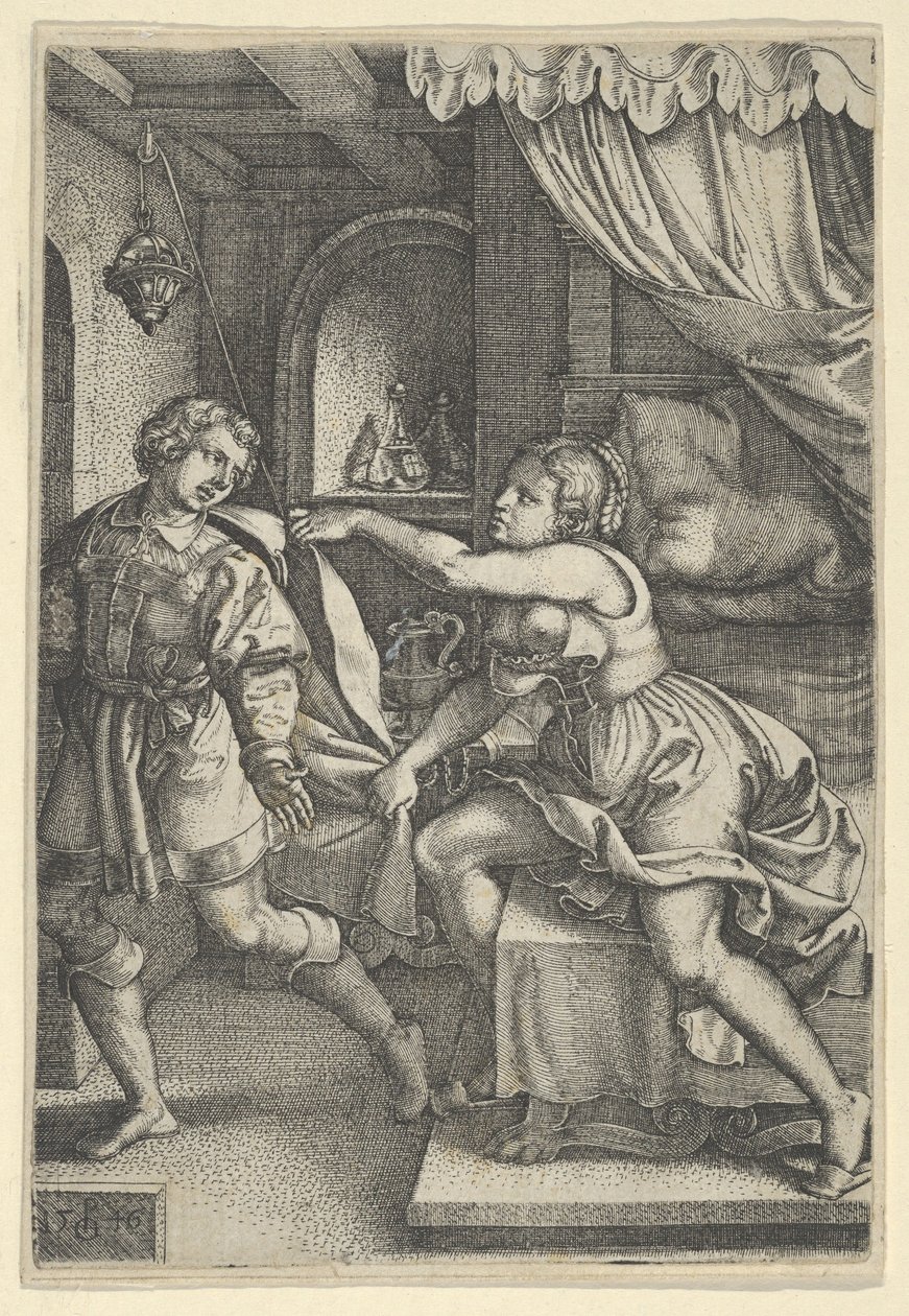 Joseph und Potiphars Frau, aus Die Geschichte von Joseph, 1546 von Georg Pencz