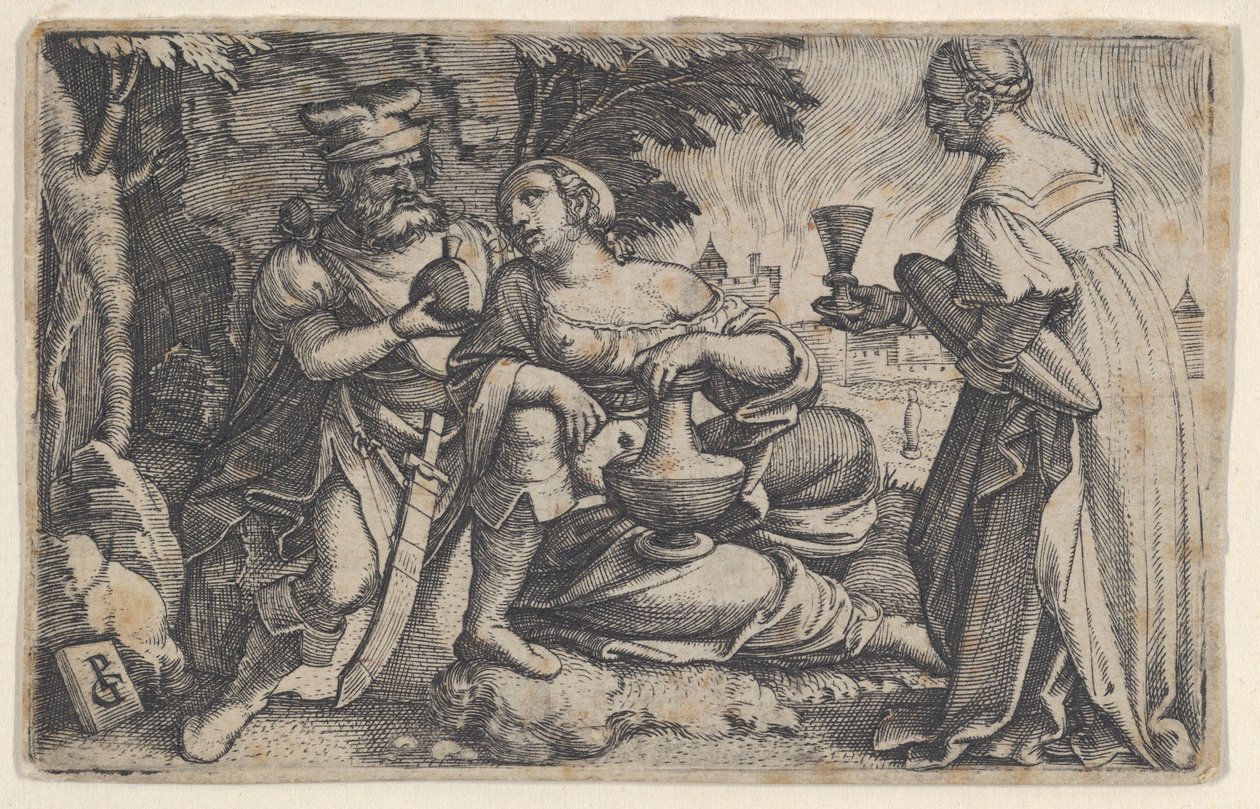 Lot und seine Töchter von Georg Pencz