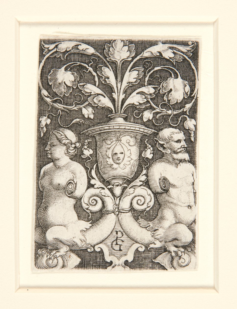 Ornamentale Vase mit zwei Figuren von Georg Pencz