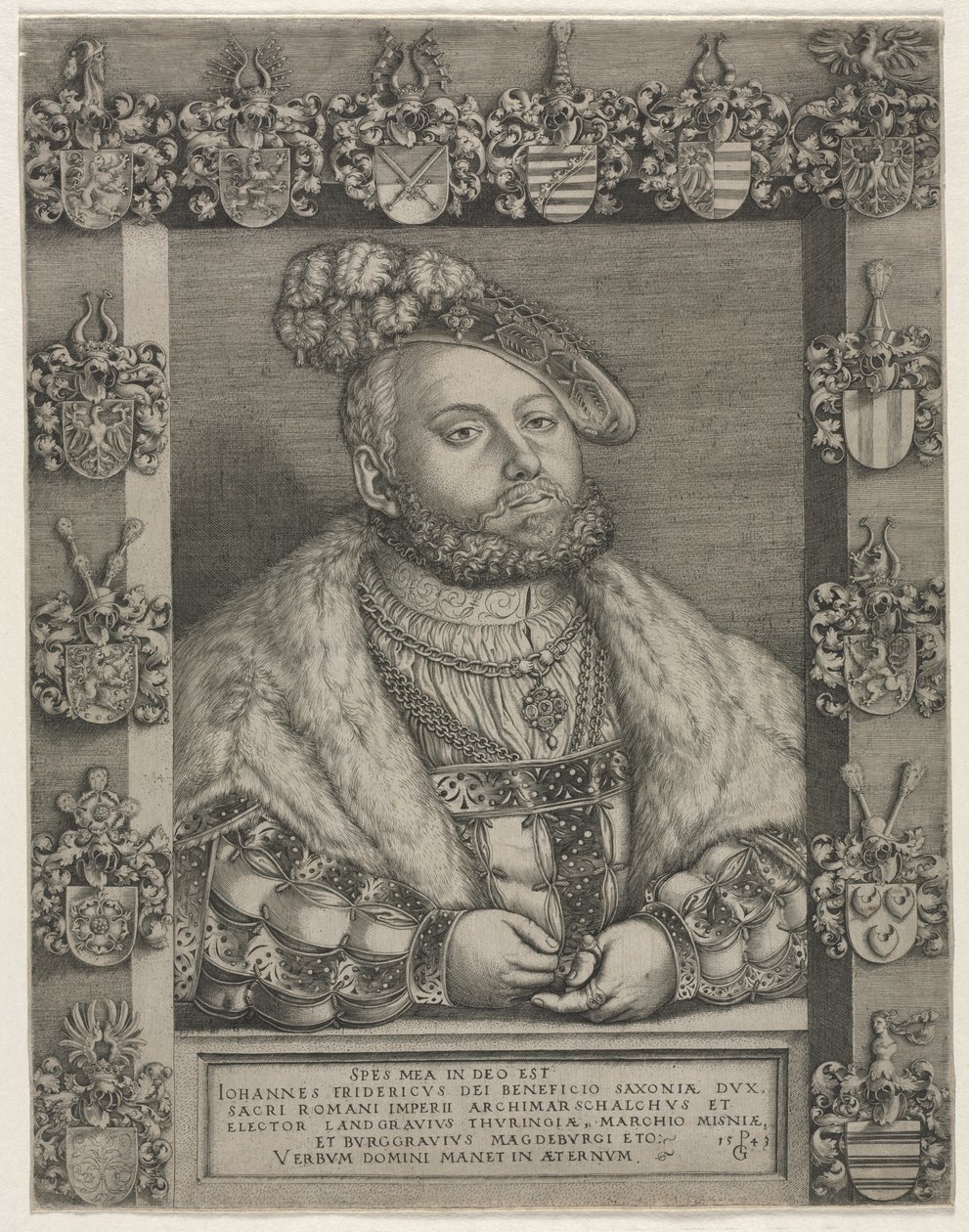 Porträt von Johann Friedrich I., "Der Großmütige," Kurfürst von Sachsen von Georg Pencz