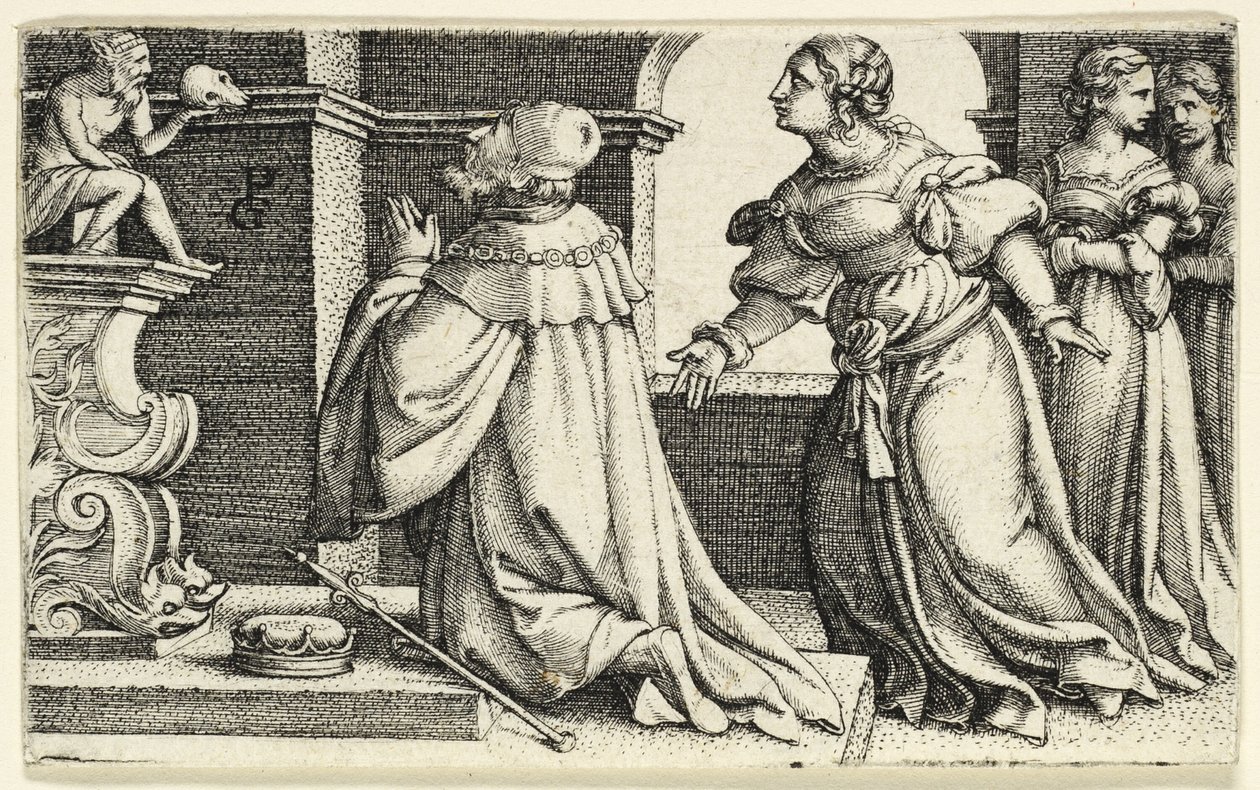 Salomo betet das Idol Moloch an von Georg Pencz