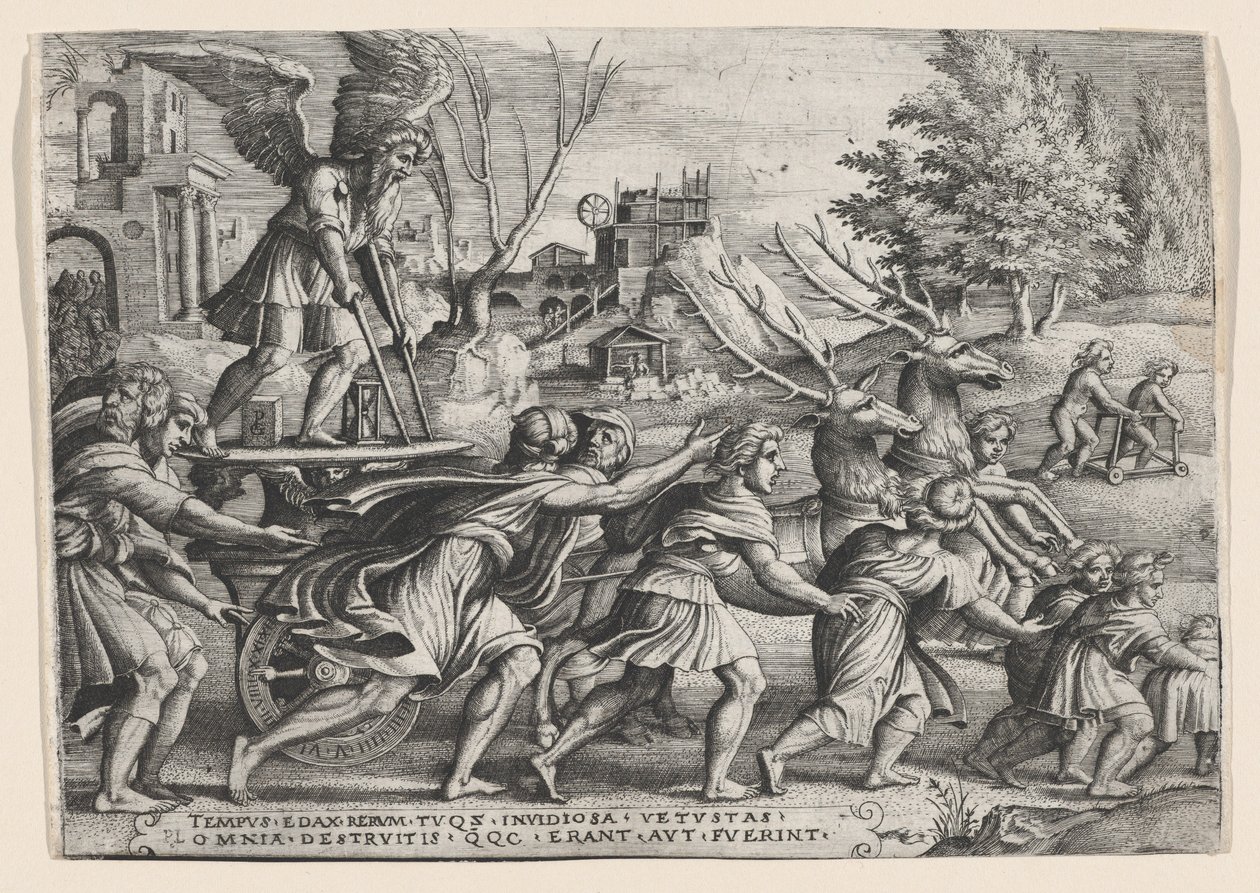 Der Triumph der Zeit über den Ruhm, aus Die Triumphe von Petrarca von Georg Pencz
