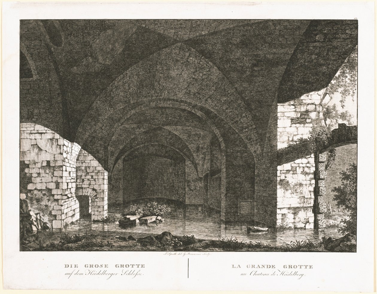 Die Große Grotte auf dem Heidelberger Schloss von Georg Primavesi, after Peter Speeth