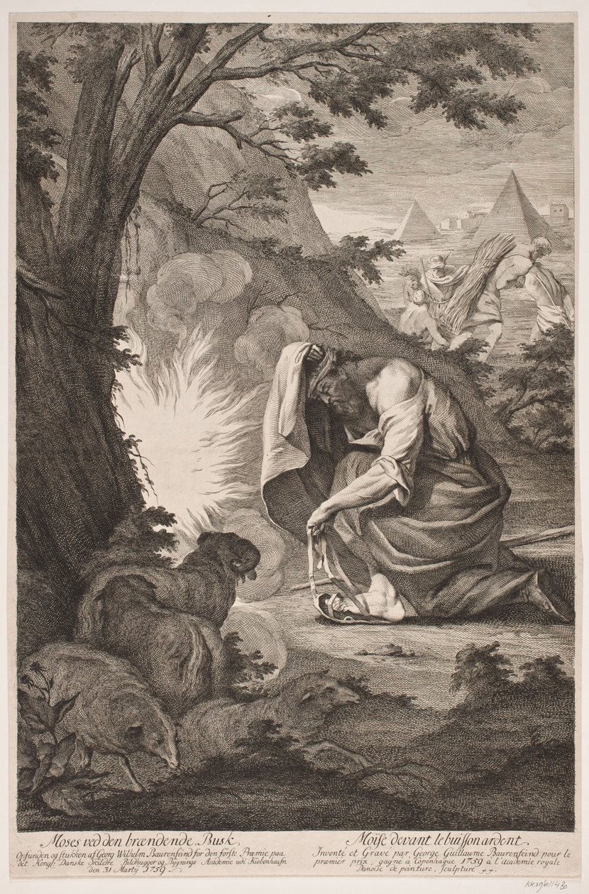 Moses am brennenden Dornbusch von Georg Vilhelm Baurenfeind