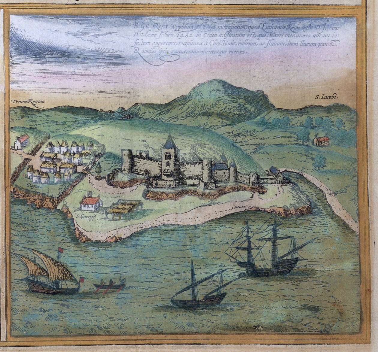 Elmina aus Civitates Orbis Terrarum, ca. 1572 von Georg Braun und Franz Hogenberg