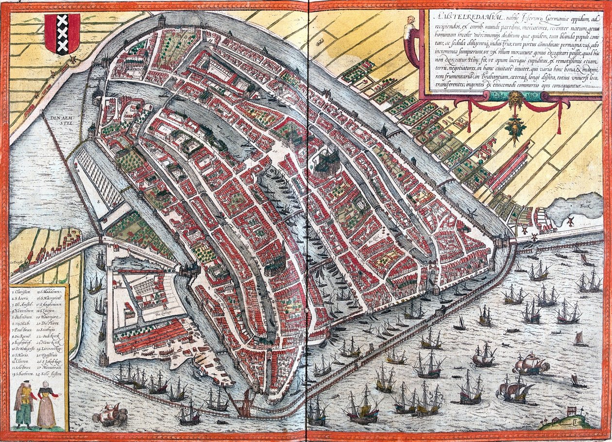 Amsterdam, Niederlande von Georg and Hogenberg Franz (1535 90) Braun