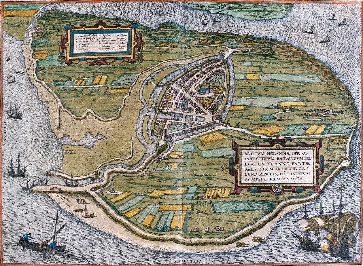 Brielle, Niederlande von Georg and Hogenberg Franz (1535 90) Braun