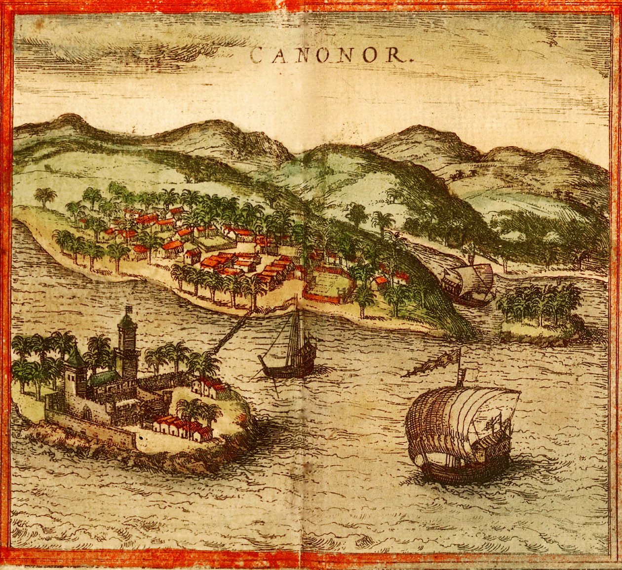 Cannanore, Kannur, Indien von Georg and Hogenberg Franz (1535 90) Braun