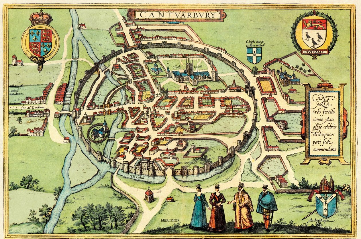 Canterbury, England von Georg and Hogenberg Franz (1535 90) Braun
