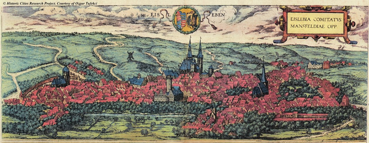 Eisleben in Sachsen von Georg and Hogenberg Franz (1535 90) Braun