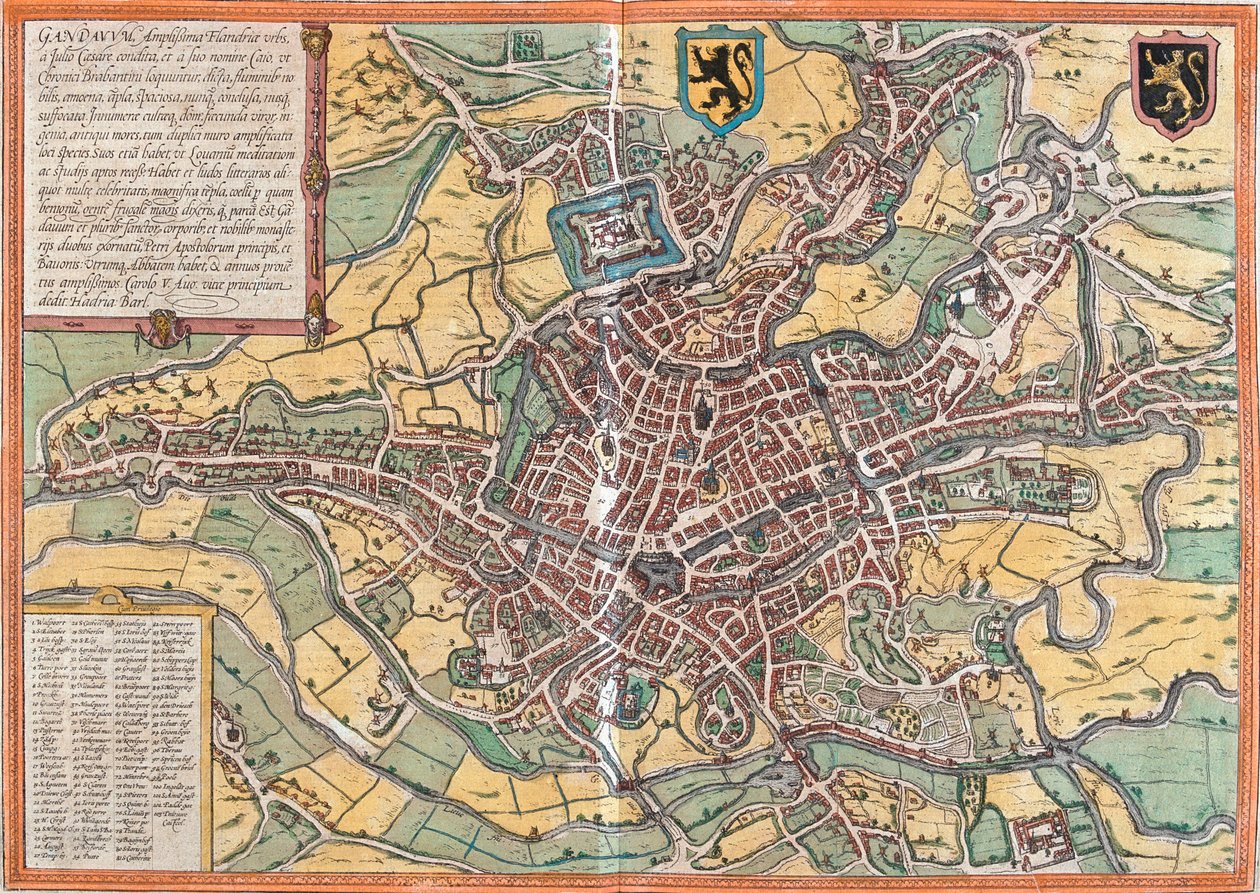 Gent, Belgien von Georg and Hogenberg Franz (1535 90) Braun