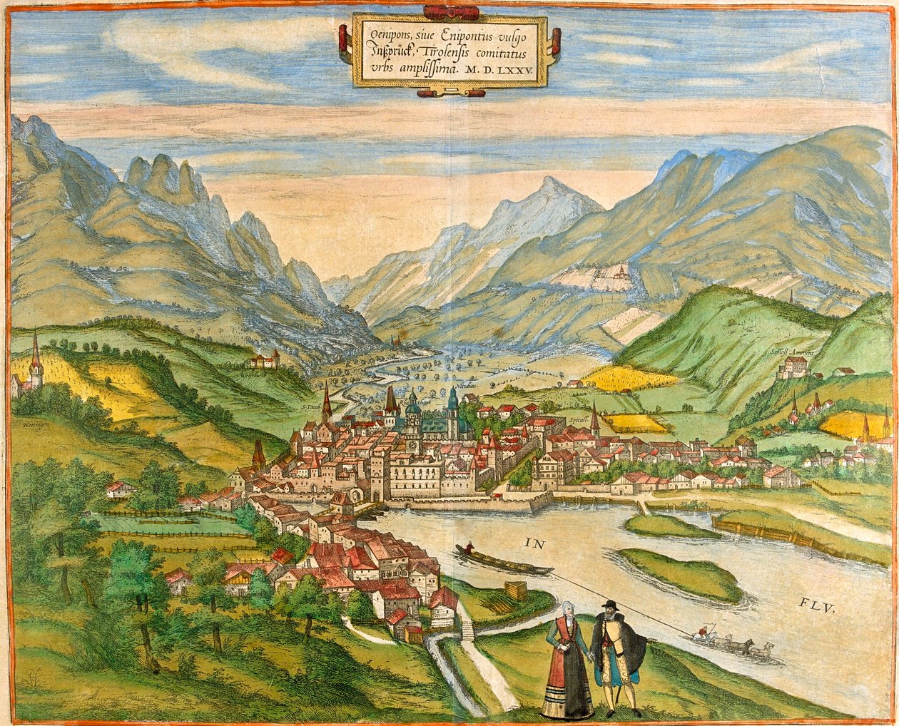Innsbruck, Österreich von Georg and Hogenberg Franz (1535 90) Braun