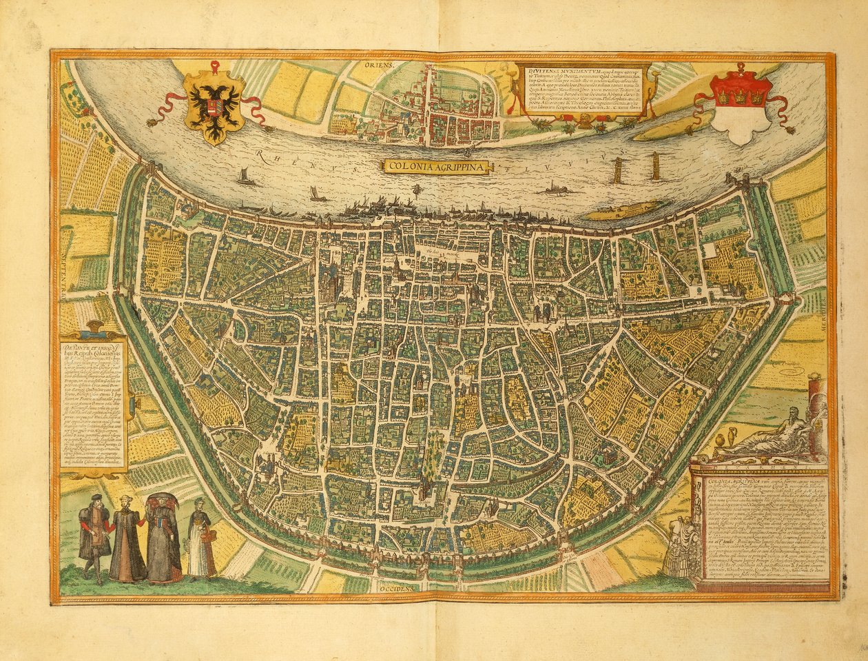 Karte von Köln aus Civitates Orbis Terrarum von Georg Braun von Georg Braun and Hogenberg Franz