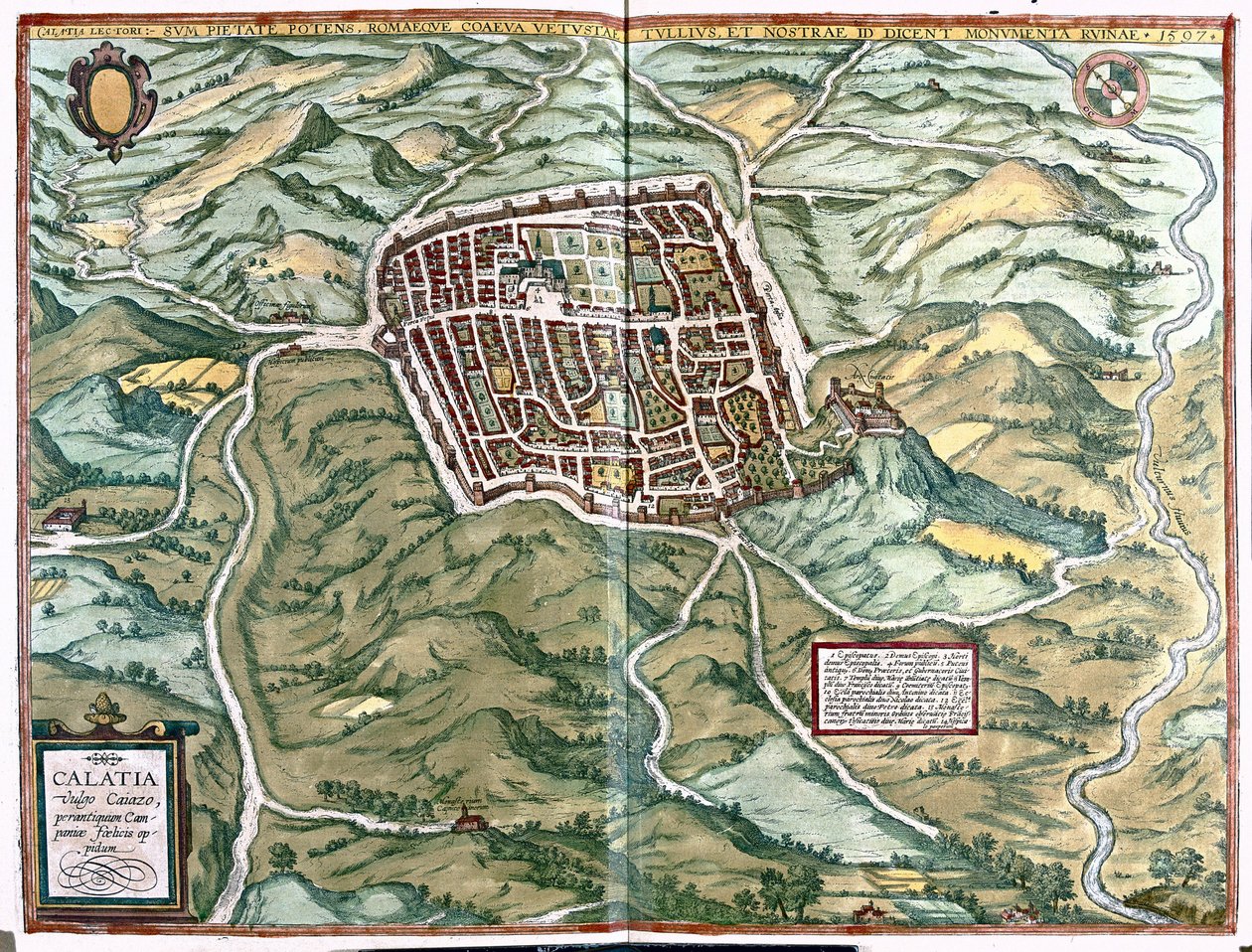 Caiazzo (Provinz Caserta), Italien von Georg Braun and Hogenberg Franz
