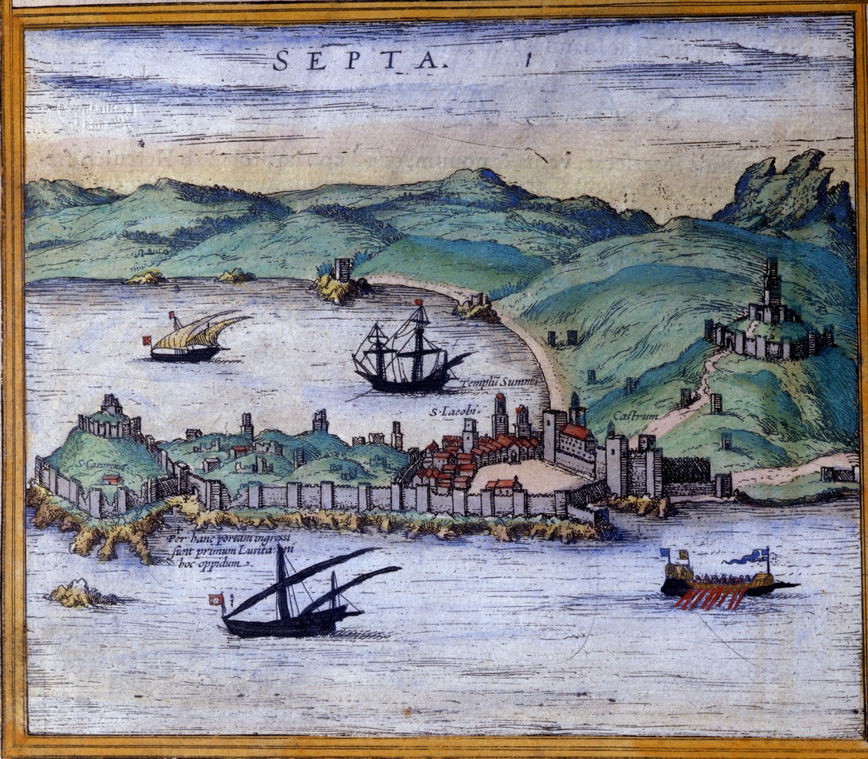 Ceuta, Marokko, aus dem Atlas „Civitates Orbis Terrarum“ von Braun und Hogenberg von Georg Braun and Hogenberg Franz