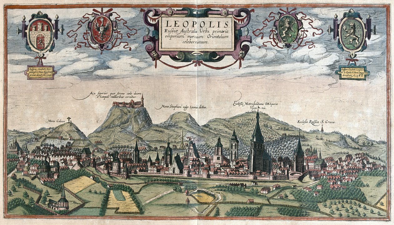 Lwiw (Lemberg), Ukraine (Stich) von Georg Braun and Hogenberg Franz