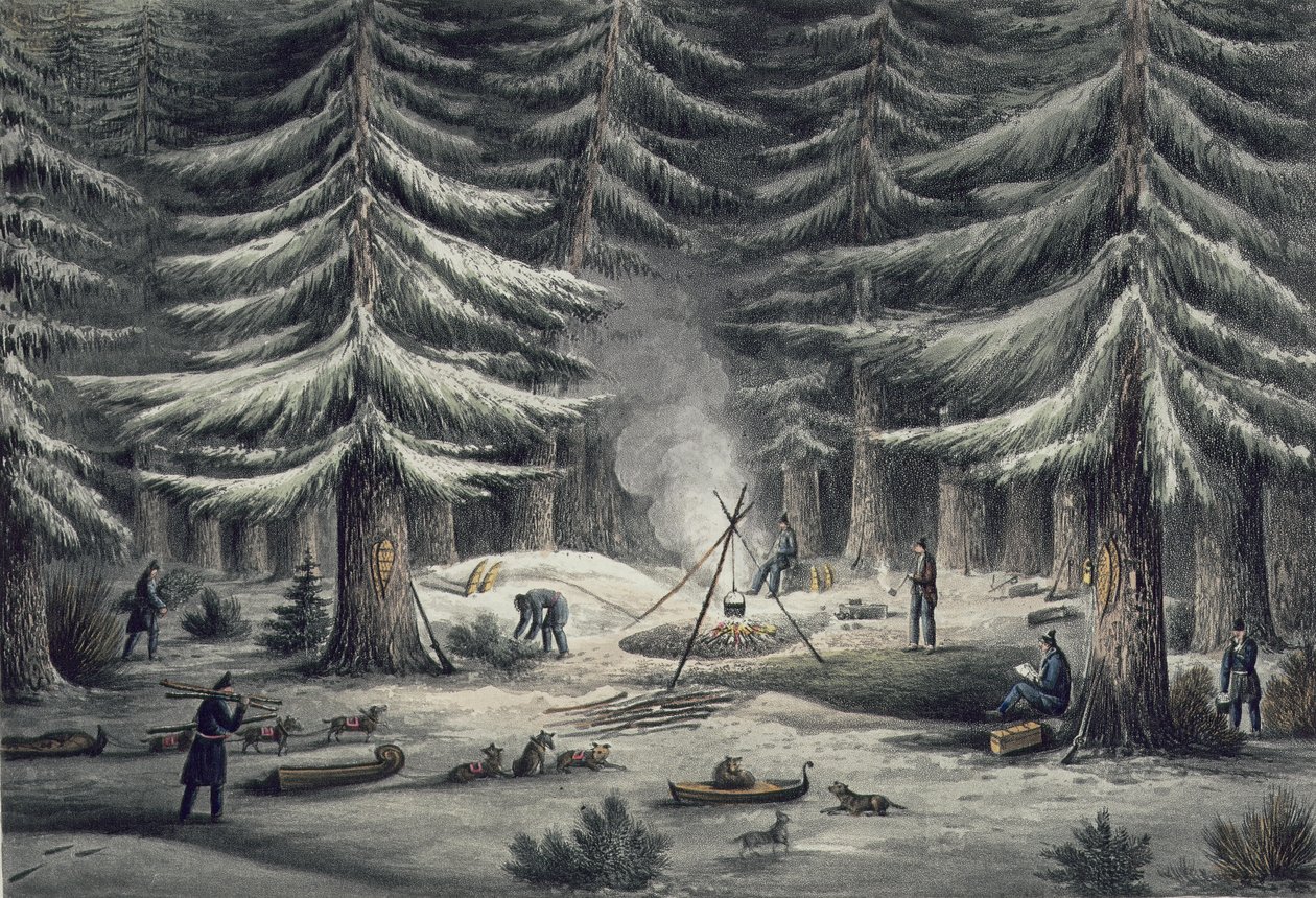 Art der Rastplatzgestaltung in einer Winternacht, 15. März 1820, aus 