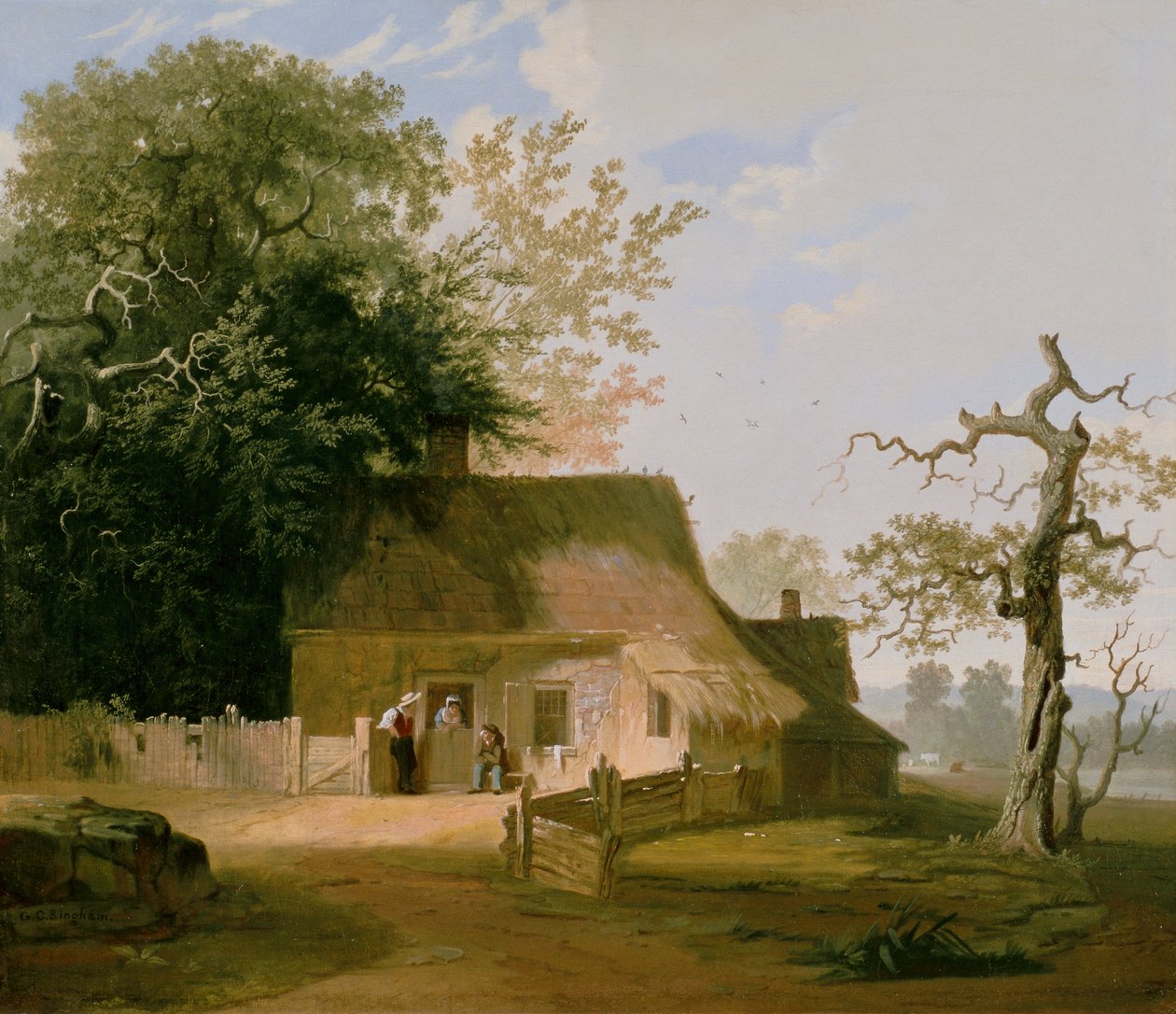 Landschaft mit Hütte von George Caleb Bingham