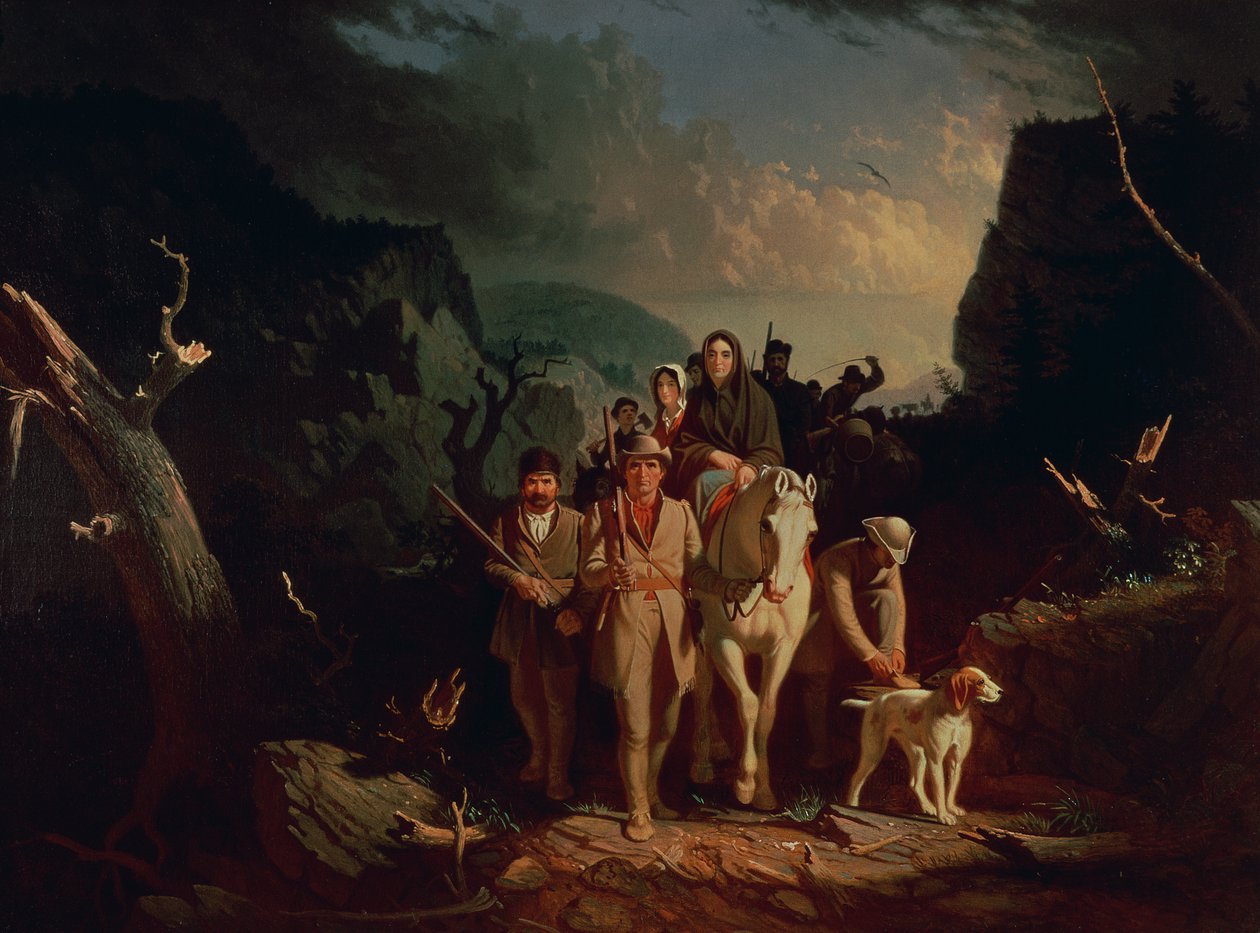 Daniel Boone eskortiert Siedler durch den Cumberland Gap, 1851-52 von George Caleb Bingham