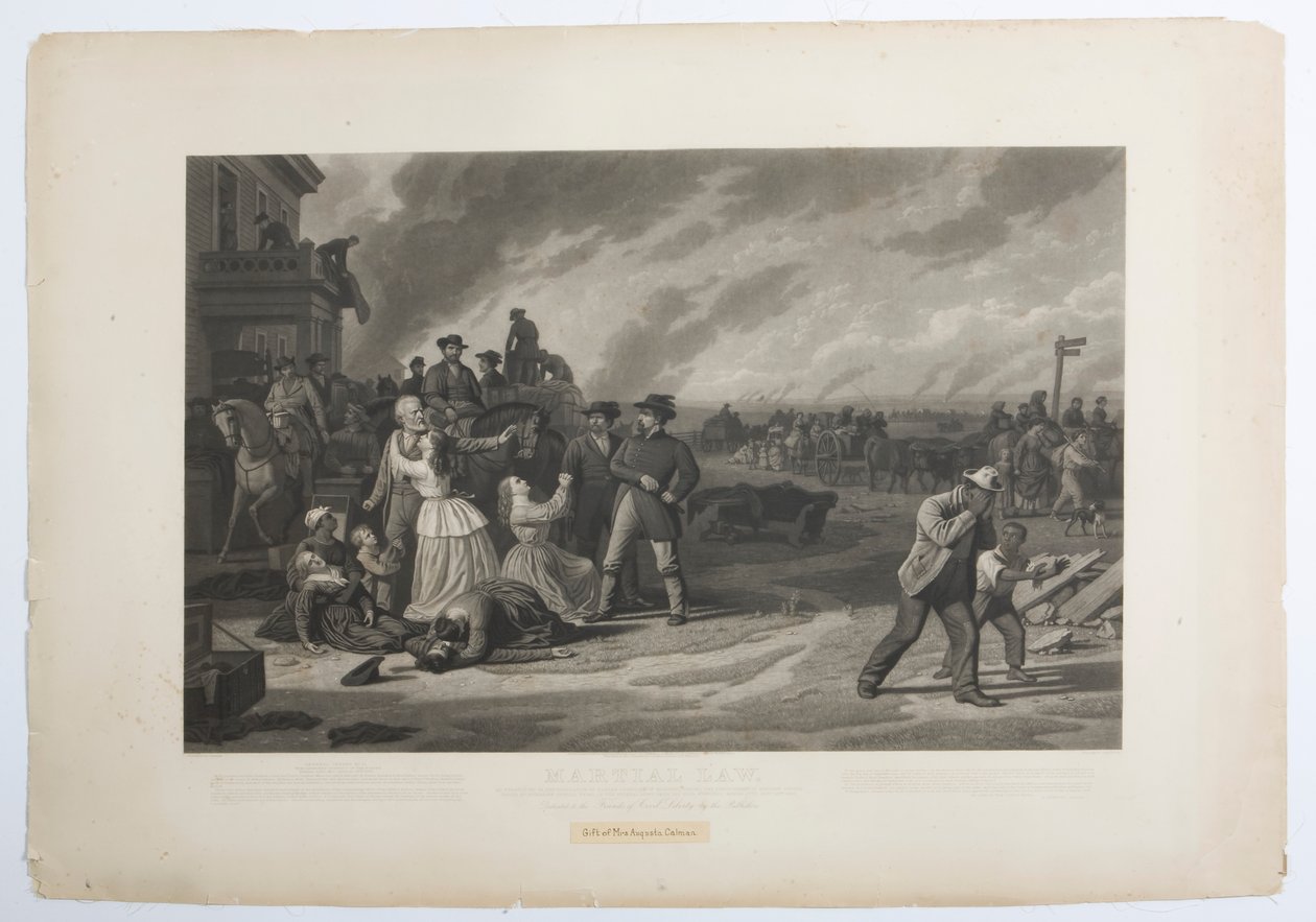Druck der Evakuierung von Zivilisten aus ihren Häusern durch Bundestruppen gemäß Generalbefehl 11. von George Caleb Bingham