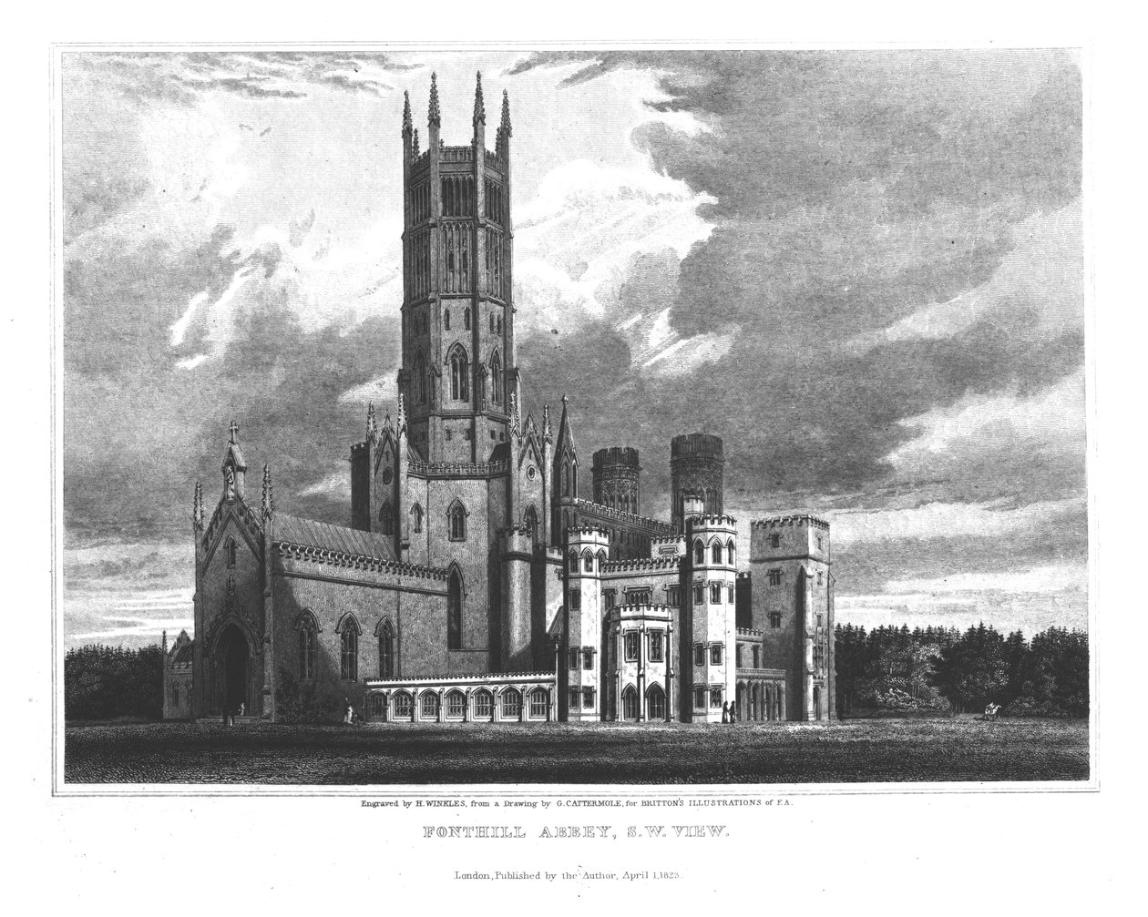 Fonthill Abbey von Südwesten, aus 