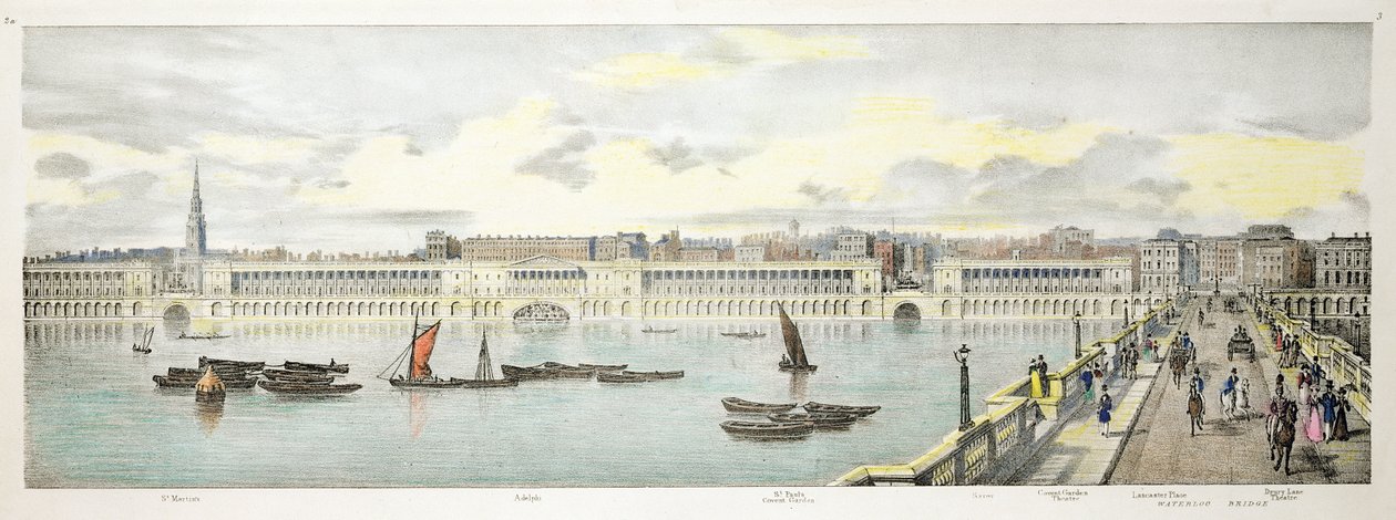 Twin Bridge Projekt für die neue London Bridge, 1802 von George Dance