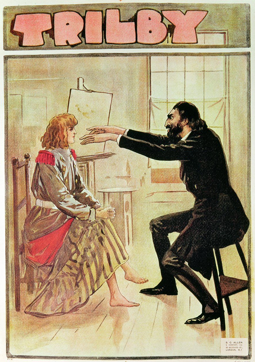 Trilby hypnotisiert von Svengali, Illustration aus 